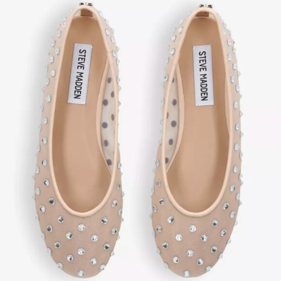 Steve Madden Women's Viv Rhinestone-Embellished Mesh Ballet Flats (9.5) - Picture 1 of 2